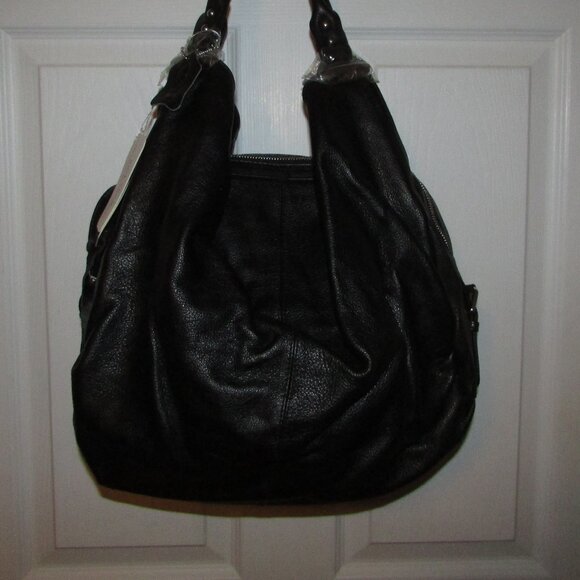 Leather Black Unique Hobo Handbag - NEW - Picture 5 of 13